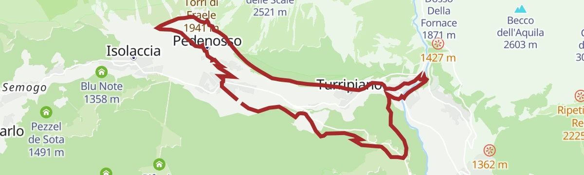 Route map: Le Motte - Sasso Prada